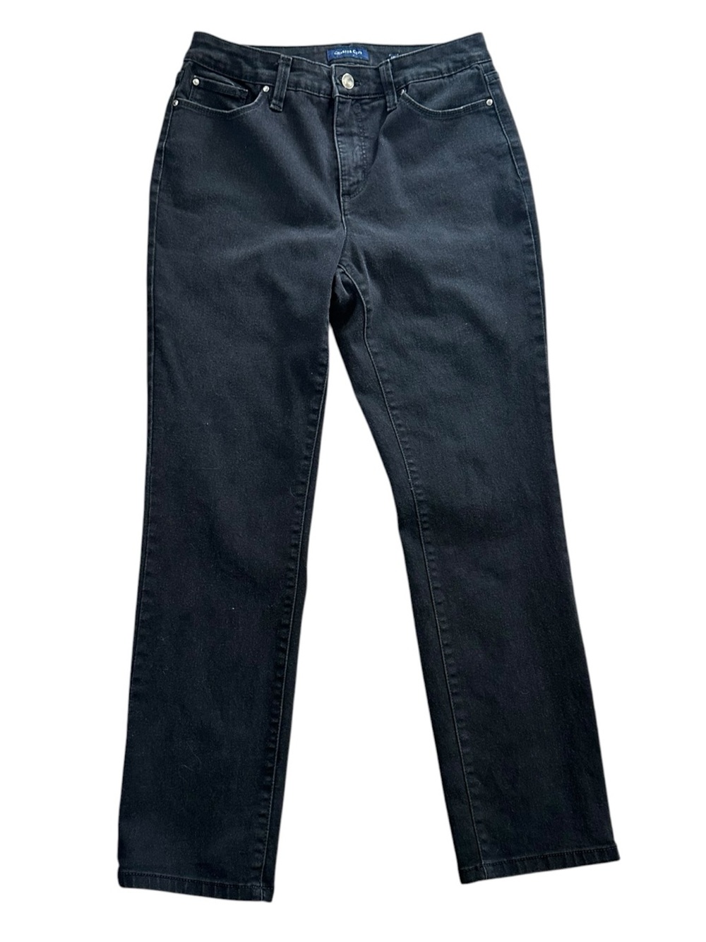 Charter Club Lexington Straight black straight leg stretch jeans size 6 short